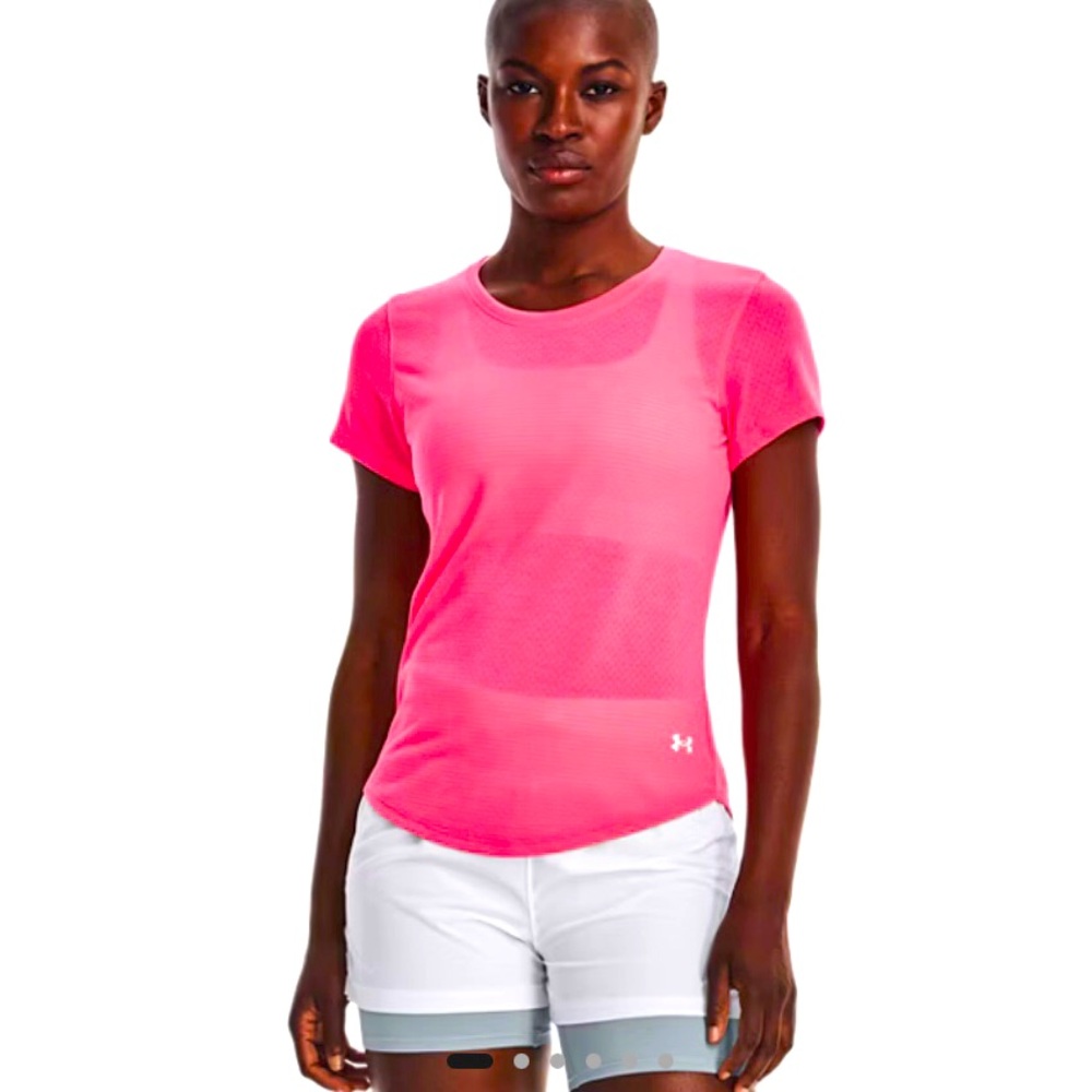 Under Armour Women’s UA Streaker Short Sleeve Runner T-Shirt in Hot Pink Size XS